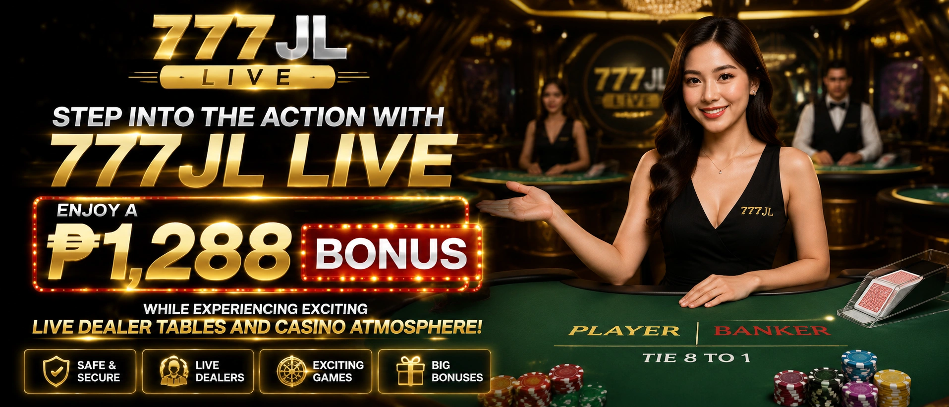 777JL live casino lobby on mobile