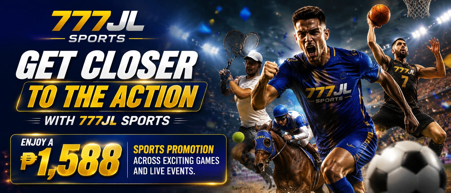 Sports hero banner with a mobile match browsing layout